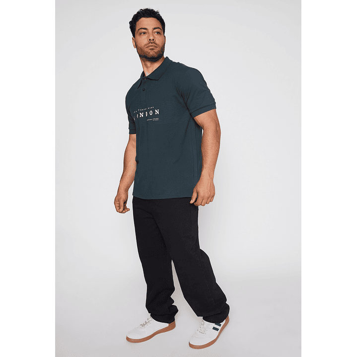 Polera Bordado London Hombre Gris Familyshop 2