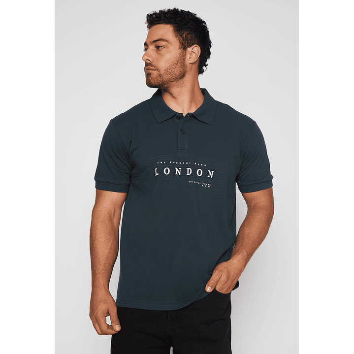 Polera Bordado London Hombre Gris Familyshop 1