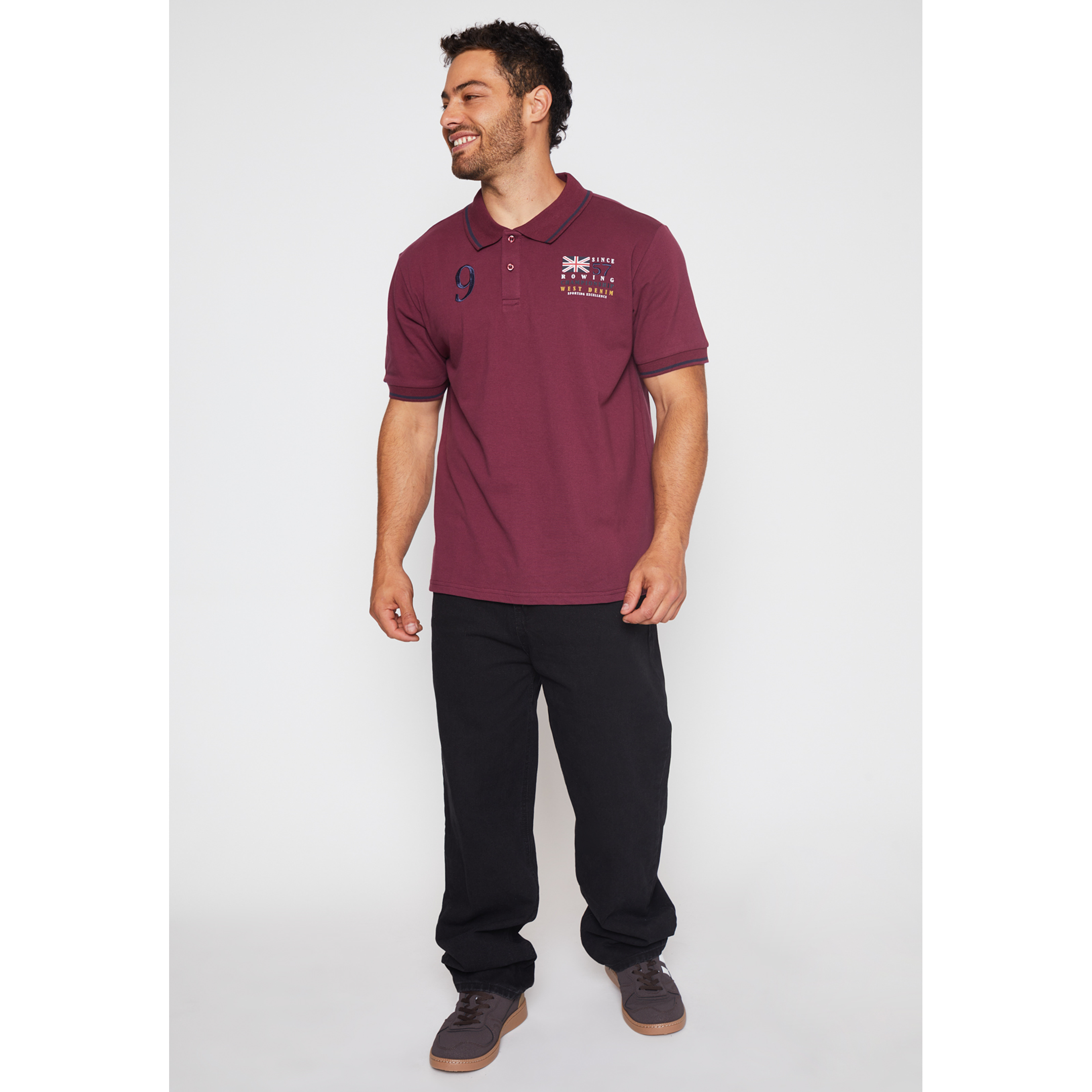 Polera Bordado Hombre Burdeo Familyshop 2