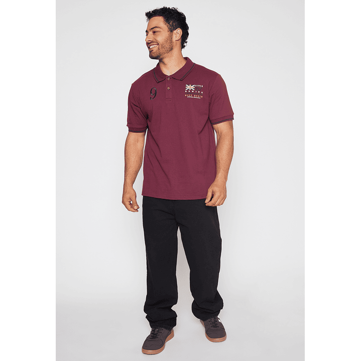 Polera Bordado Hombre Burdeo Familyshop 2