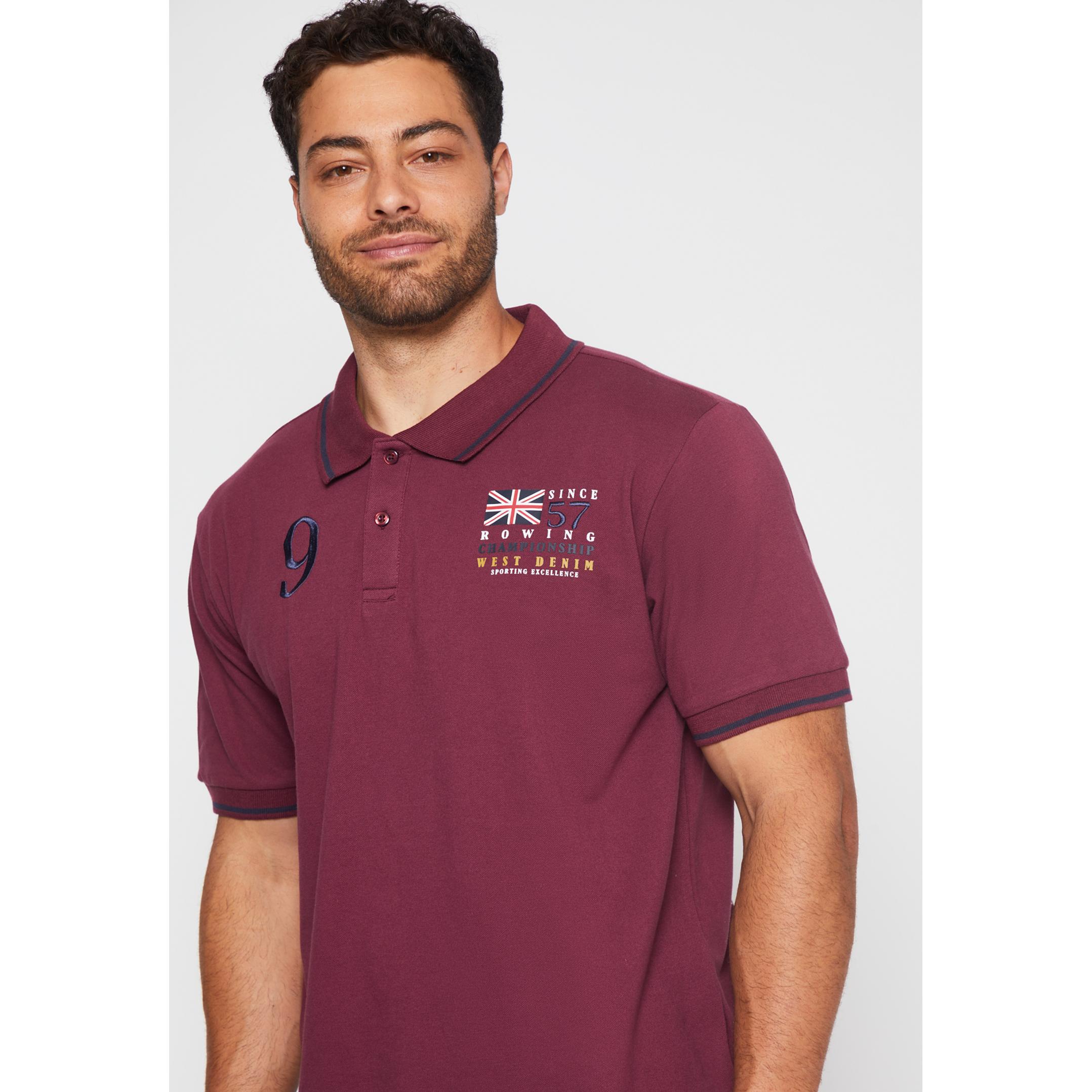 Polera Bordado Hombre Burdeo Familyshop 4