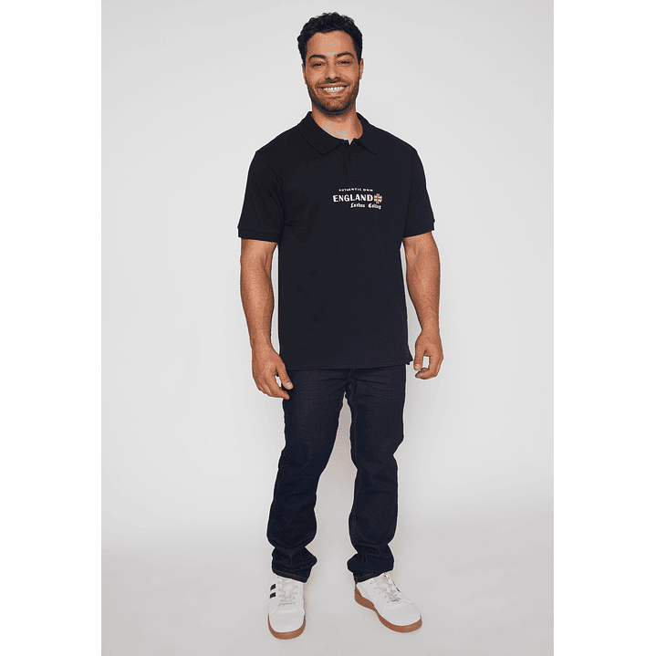 Polera Bordado England Hombre Negro Familyshop 2