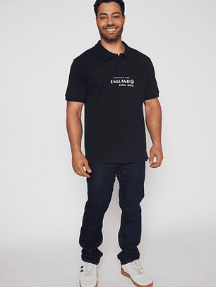 Polera Bordado England Hombre Negro Familyshop