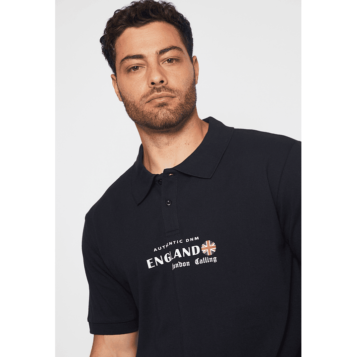 Polera Bordado England Hombre Negro Familyshop 4