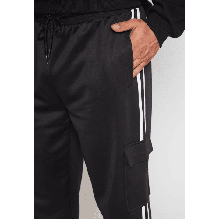 Pantalón Buzo Cargo Costado Hombre Negro Familyshop 4