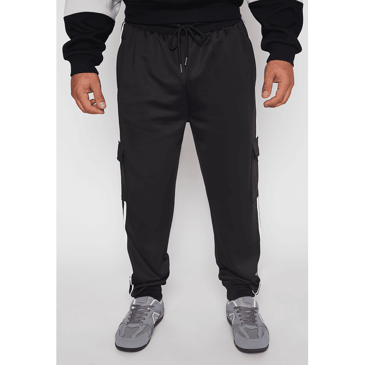 Pantalón Buzo Cargo Costado Hombre Negro Familyshop 1