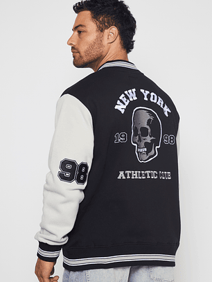 Chaqueta Franela Hombre Negro Familyshop