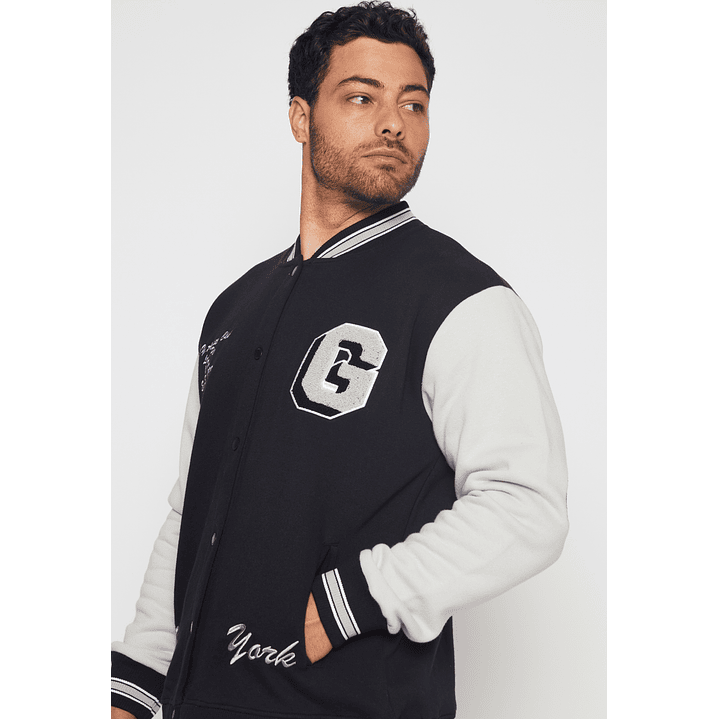 Chaqueta Franela Hombre Negro Familyshop 4