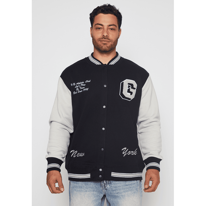 Chaqueta Franela Hombre Negro Familyshop 1