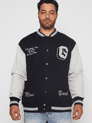 Chaqueta Franela Hombre Negro Familyshop