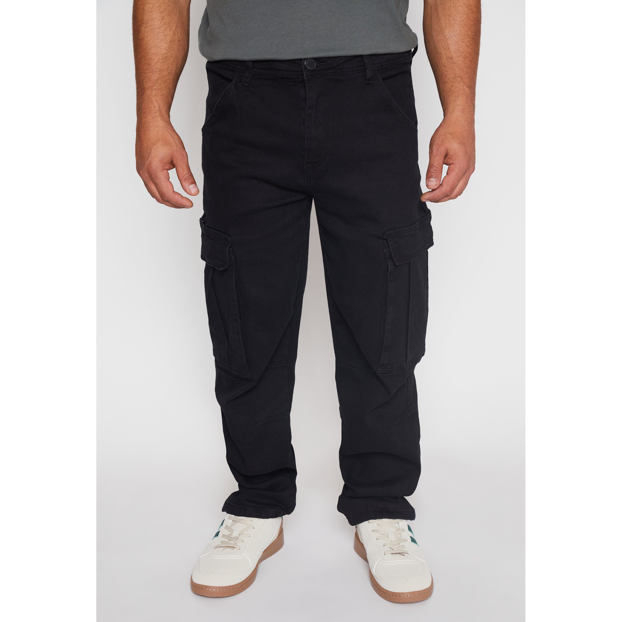 Jeans Cargo Ajustable Hombre Negro Familyshop 1