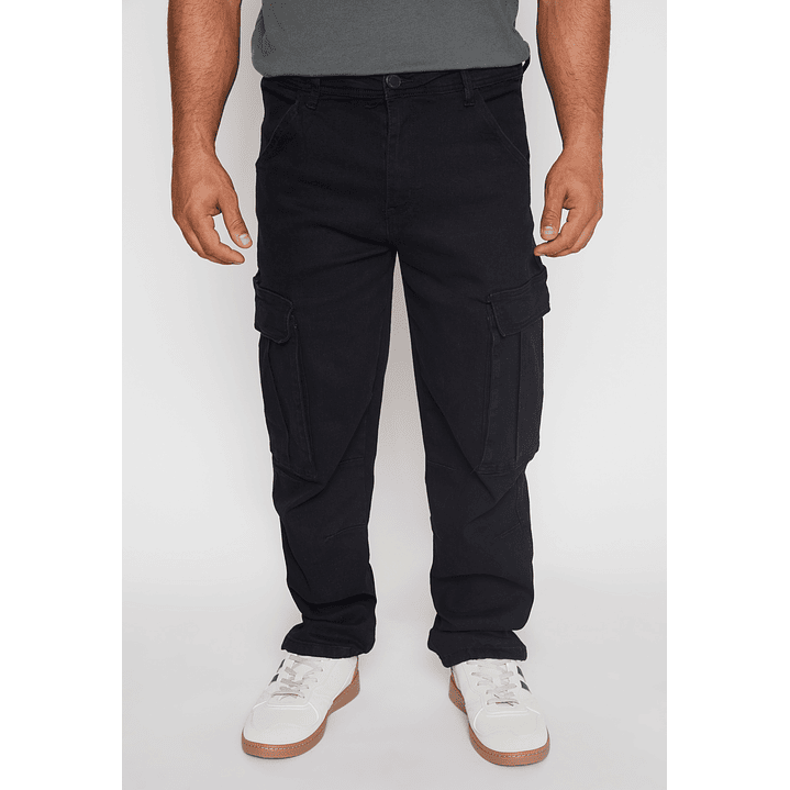 Jeans Cargo Ajustable Hombre Negro Familyshop 1