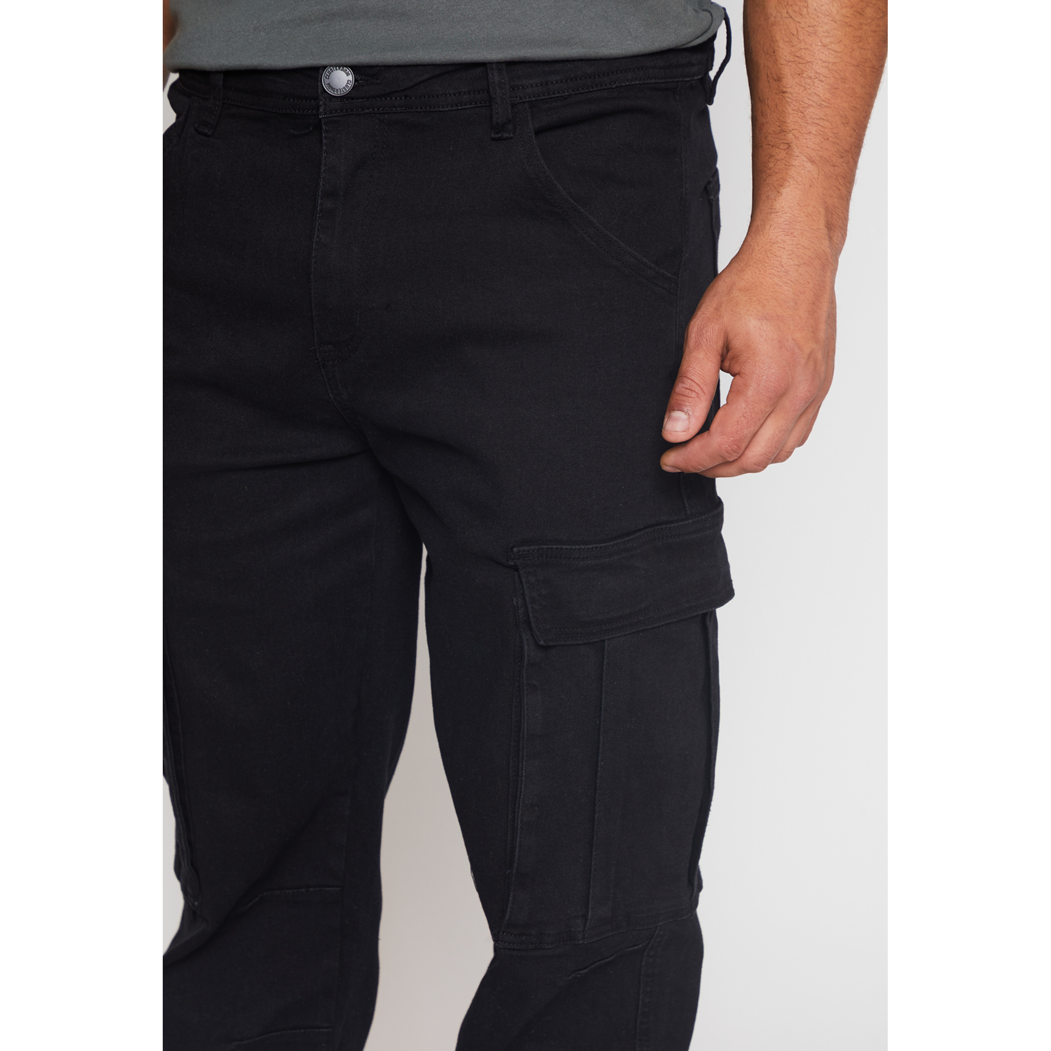 Jeans Cargo Ajustable Hombre Negro Familyshop 4