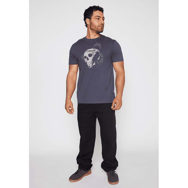 Polera Calavera Fearless Hombre Gris Familyshop 2