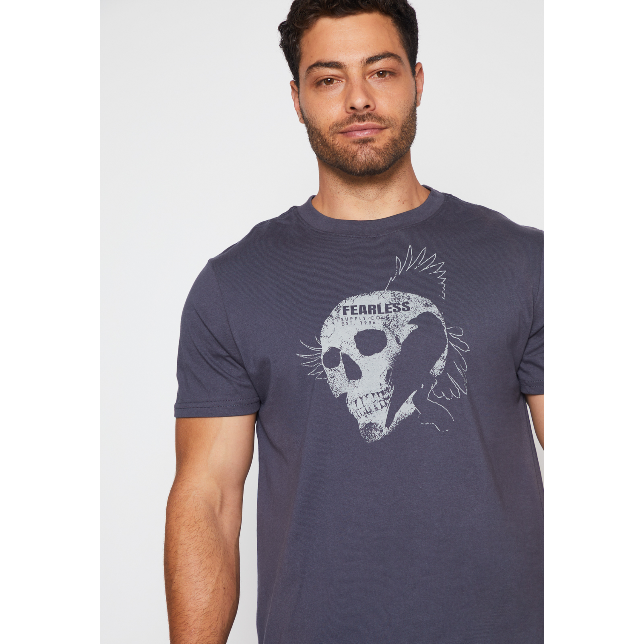 Polera Calavera Fearless Hombre Gris Familyshop 3