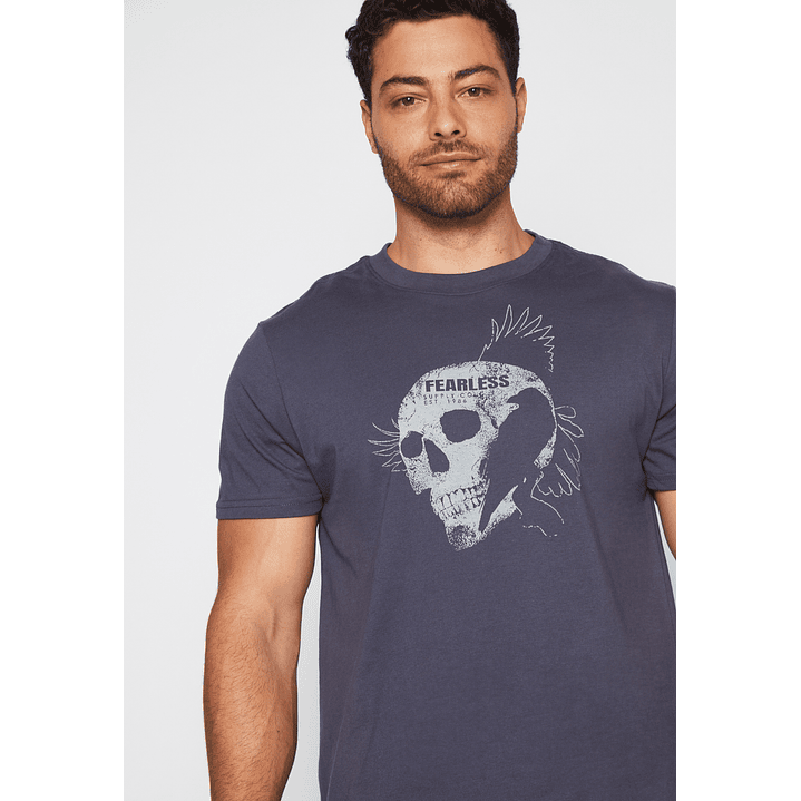 Polera Calavera Fearless Hombre Gris Familyshop 3