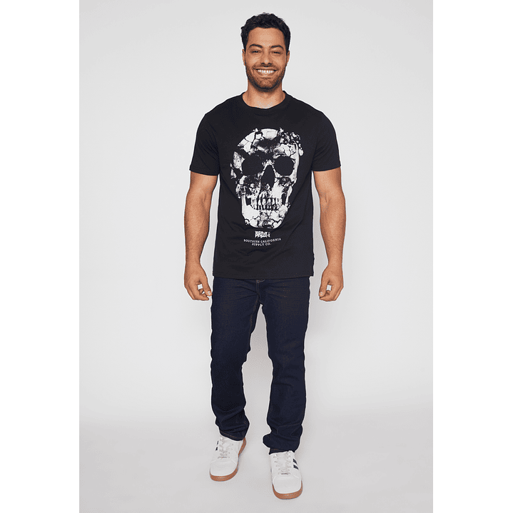 Polera Calavera Hombre Negro Familyshop 2