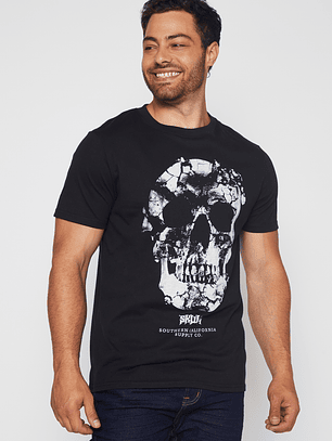Polera Calavera Hombre Negro Familyshop