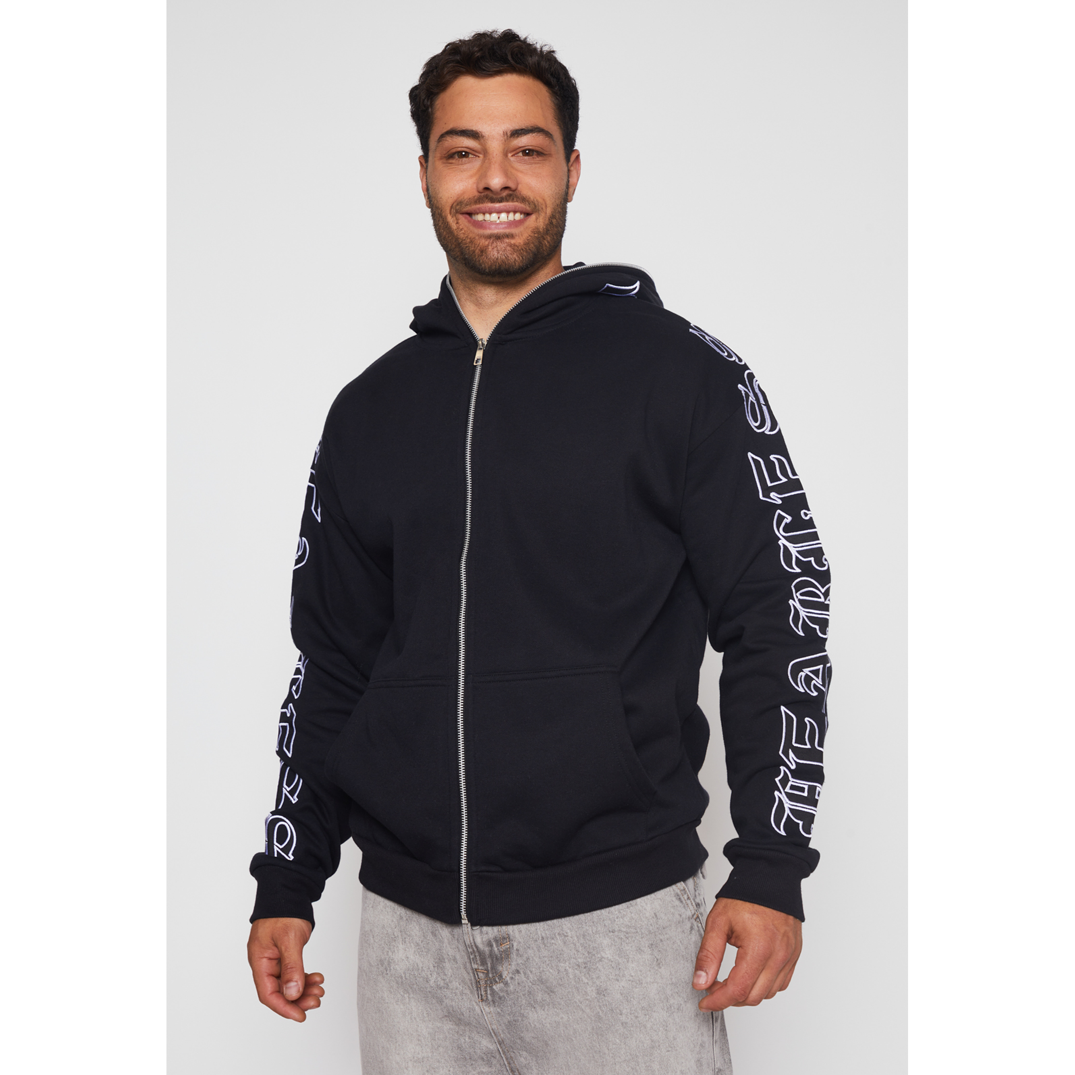 Polerón Cierre Hombre Negro Familyshop 1