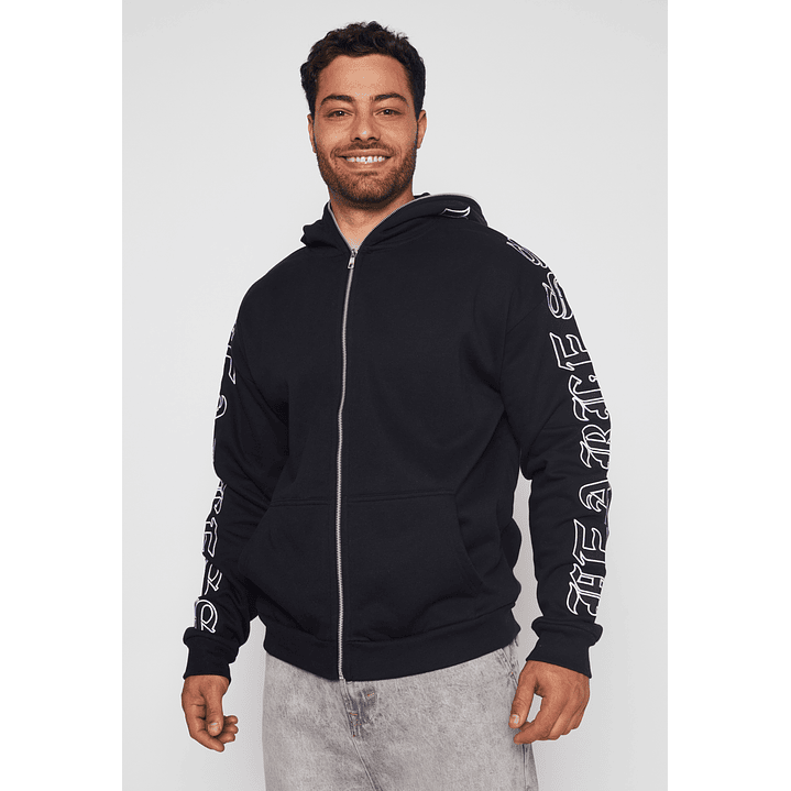 Polerón Cierre Hombre Negro Familyshop 1