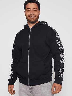 Polerón Cierre Hombre Negro Familyshop