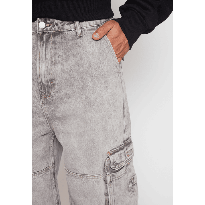 Jeans Cargo Skater Hombre Gris Familyshop 4