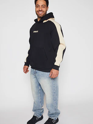 Polerón Bicolor Hombre Negro Familyshop