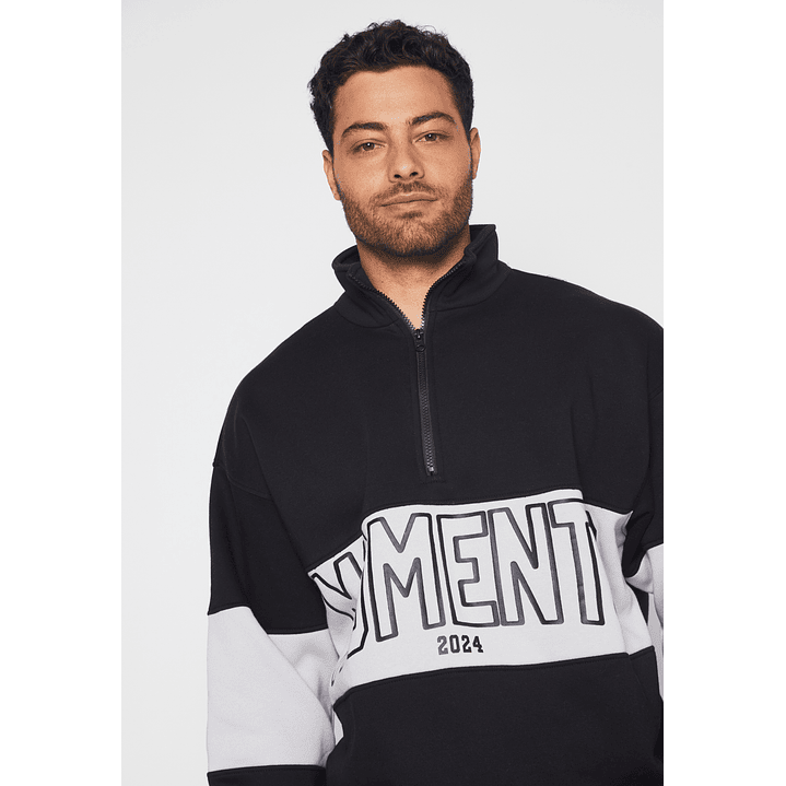 Polerón Corte Hombre Negro Familyshop 4