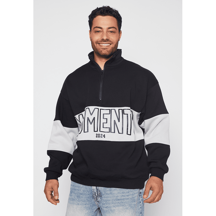 Polerón Corte Hombre Negro Familyshop 1