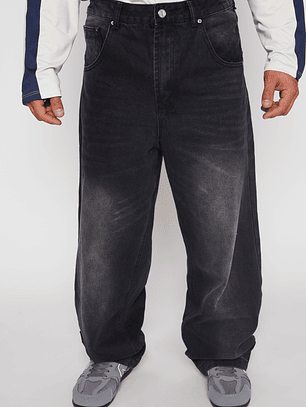 Jeans Super Baggy Procesado Hombre Negro Familyshop