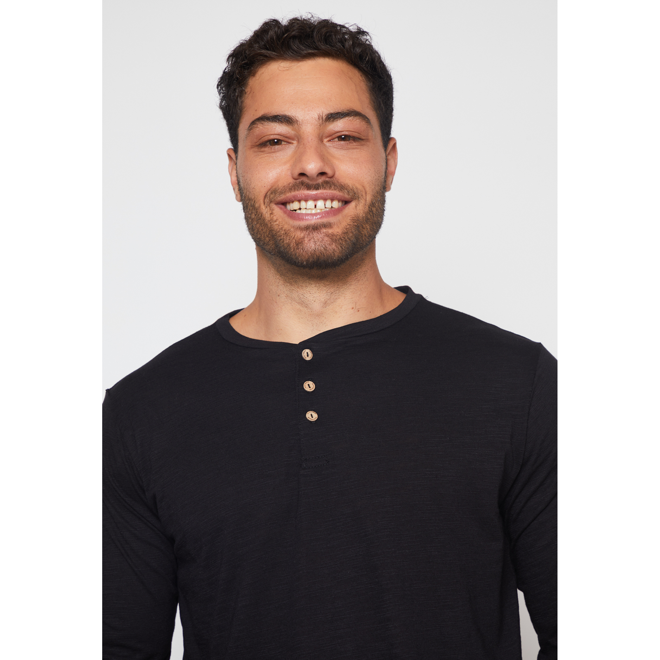 Polera Waffle Hombre Negro Familyshop 3