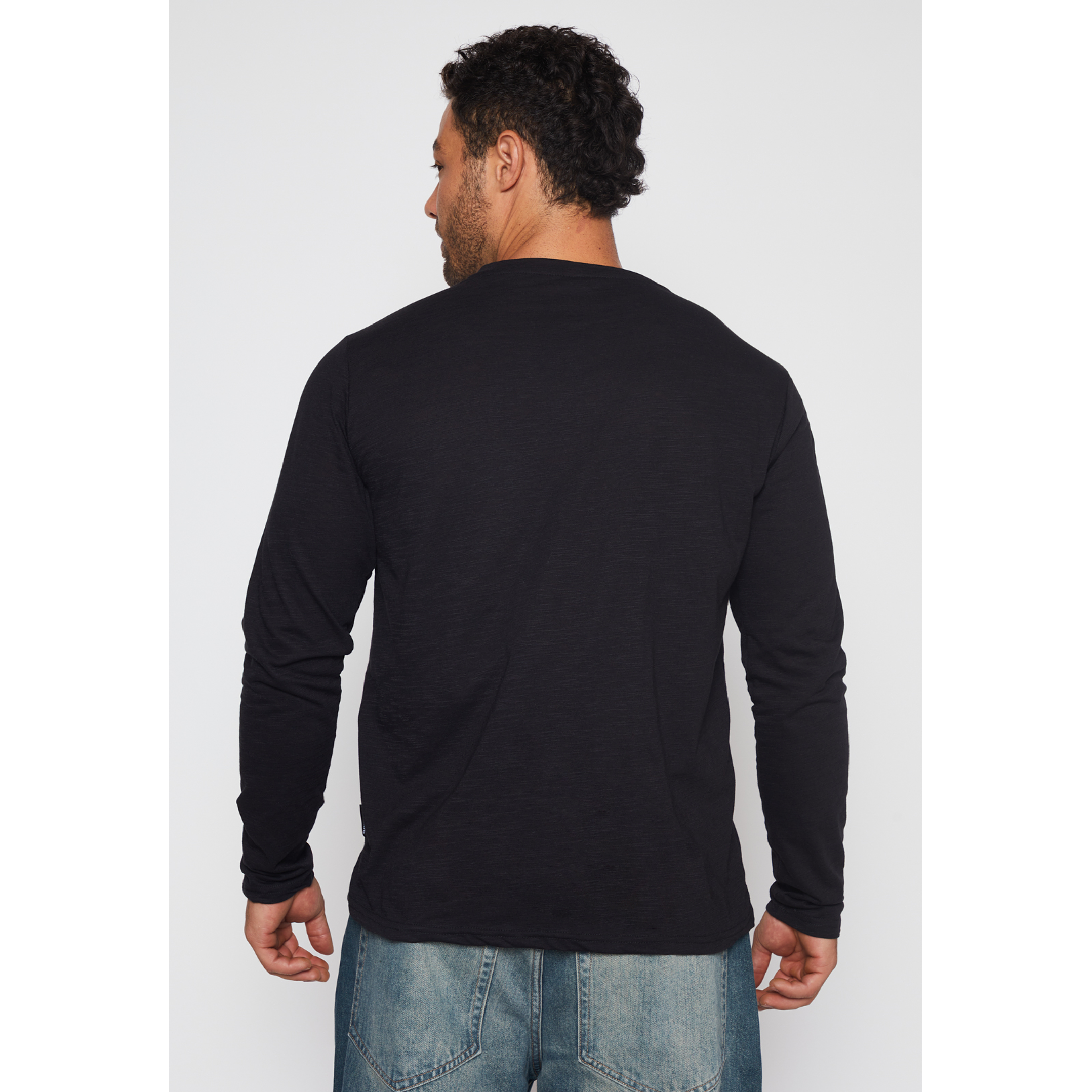 Polera Waffle Hombre Negro Familyshop 4