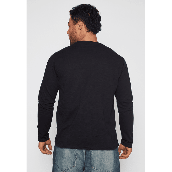 Polera Waffle Hombre Negro Familyshop 4