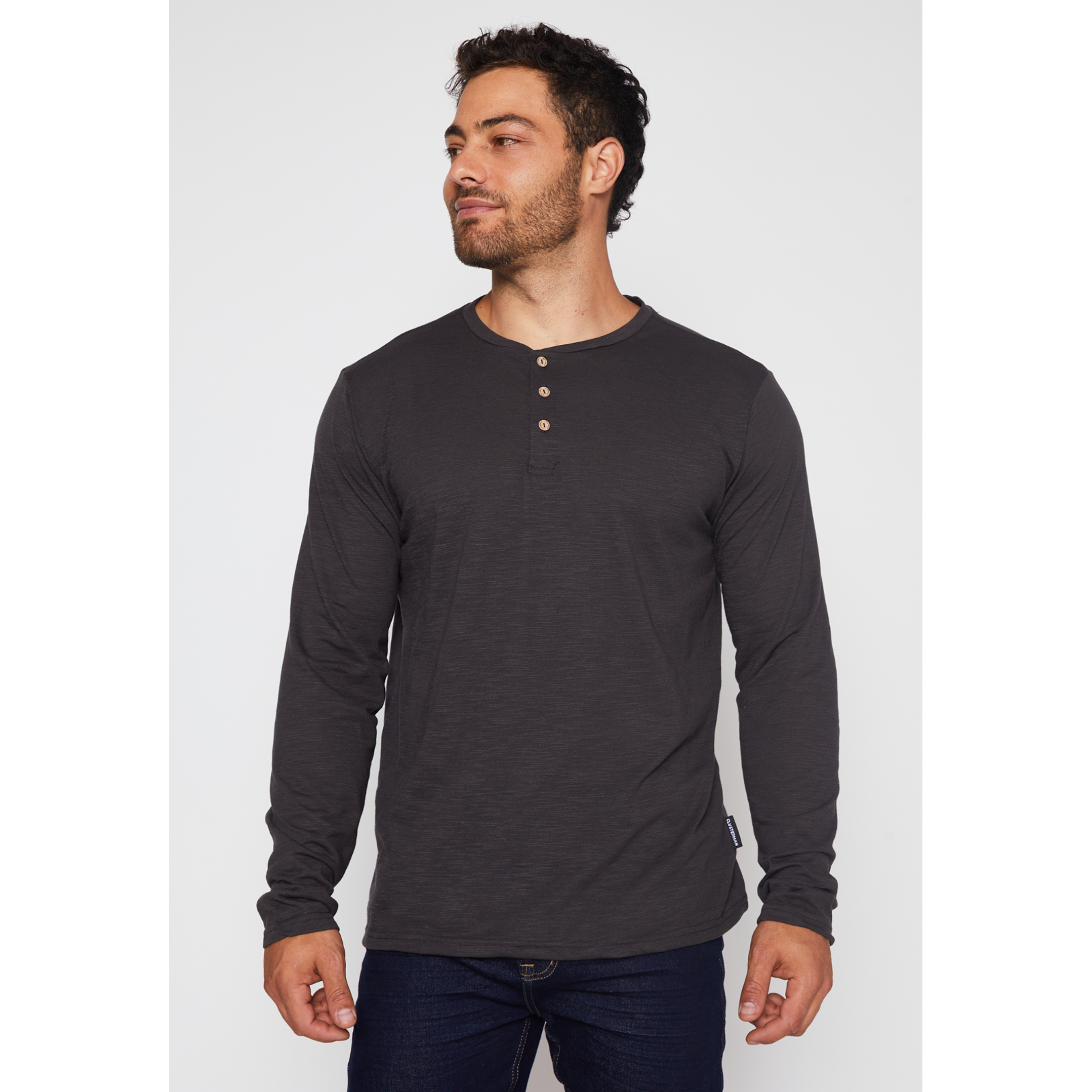 Polera Waffle Botones Hombre Gris Familyshop 1