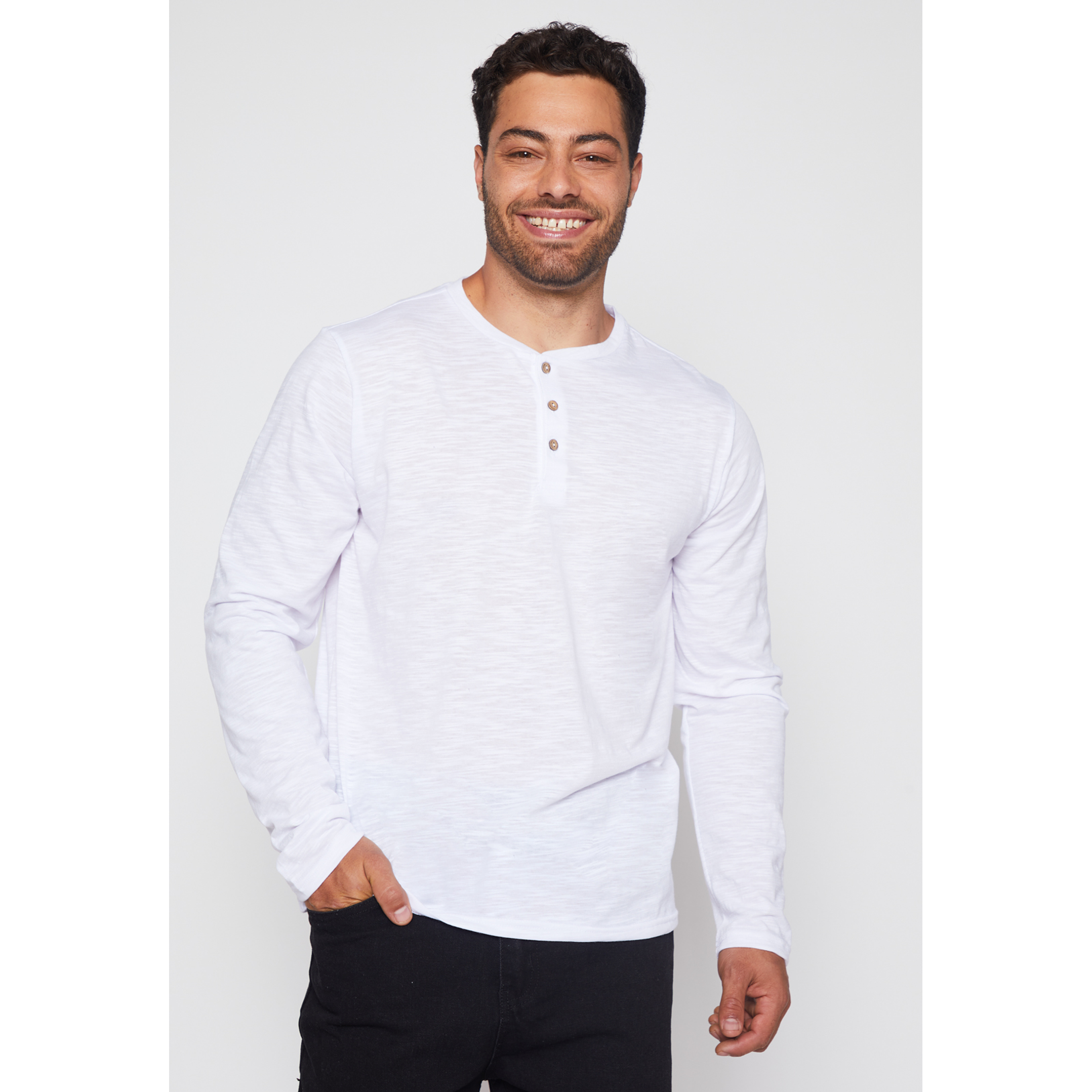 Polera Waffle Hombre Blanco Familyshop 1