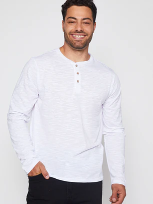 Polera Waffle Hombre Blanco Familyshop