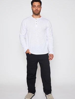 Polera Waffle Hombre Blanco Familyshop