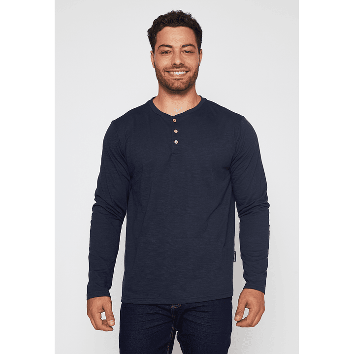 Polera Waffle Hombre Azul Familyshop 1