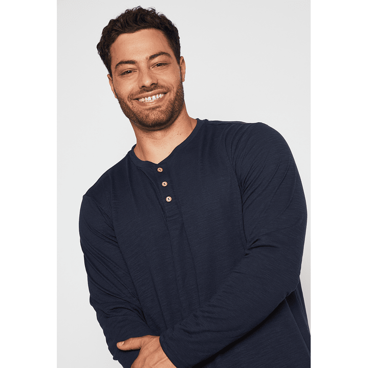 Polera Waffle Hombre Azul Familyshop 3