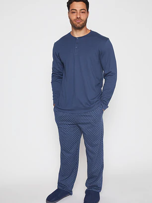 Pijama Jersey Hombre Azul Familyshop