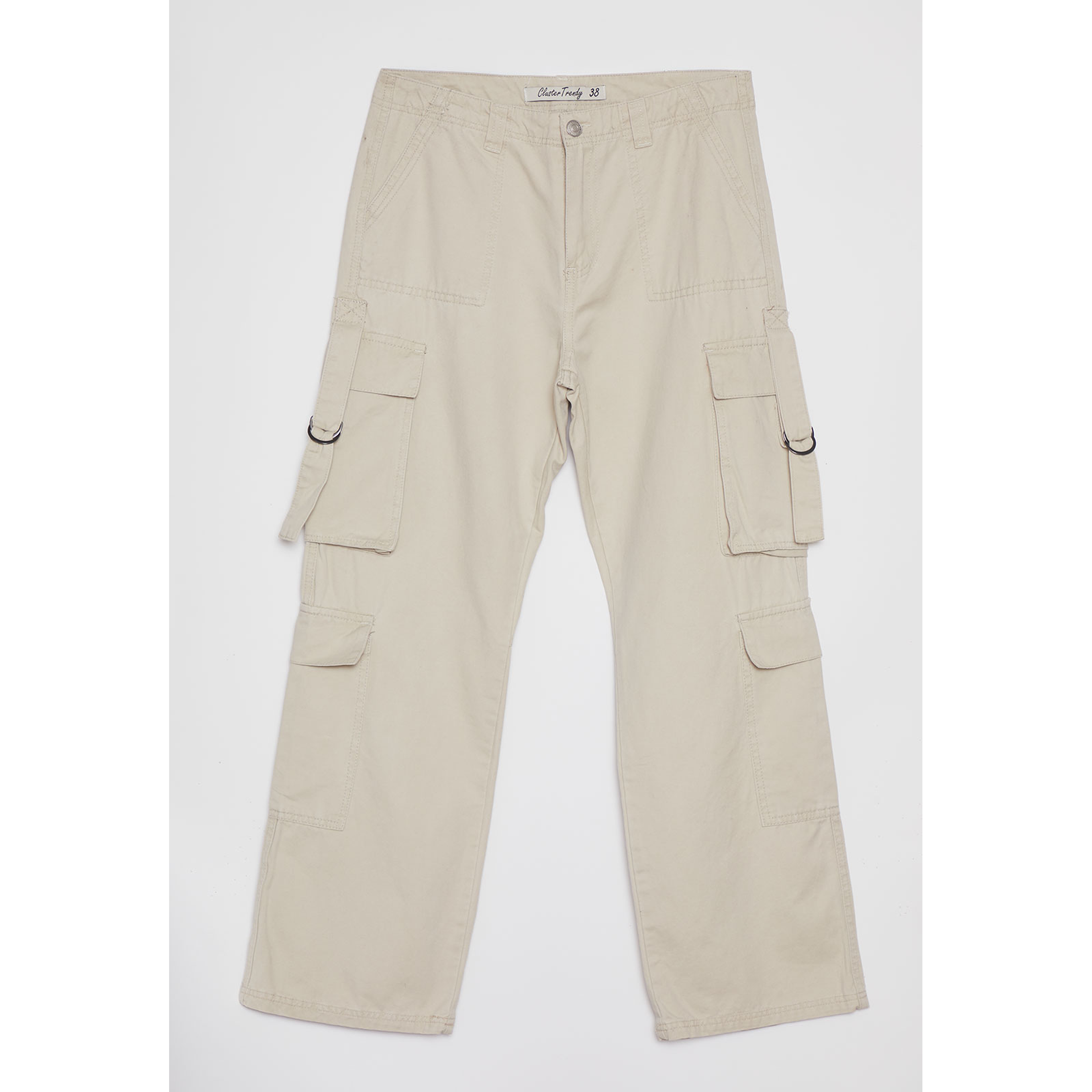 Pantalón Wide Leg Cargo Mujer Beige Familyshop 1