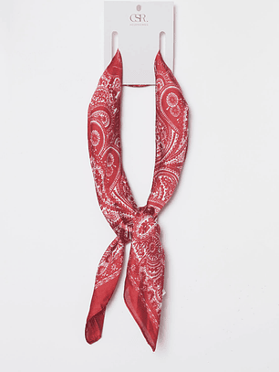 Bufanda Pañuelo Satín Mujer Rojo Familyshop