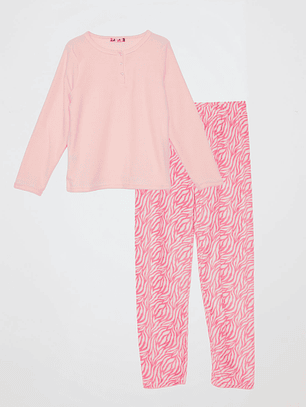 Pijama Polar Basta Mujer Rosado Familyshop
