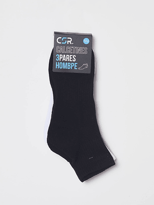 Calcetín Tripack Sport Bas Hombre Negro Familyshop