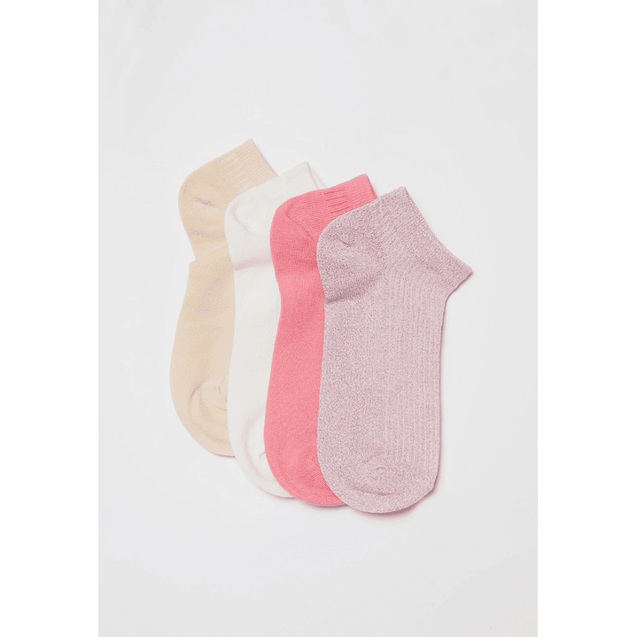 Calcetín Pack 5 Liso Mujer Blanco Familyshop 1