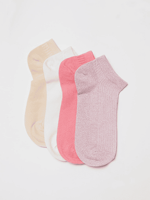 Calcetín Pack 5 Liso Mujer Blanco Familyshop