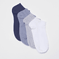 Calcetín Pack 5 Liso Mujer Azul Familyshop - Miniatura 1