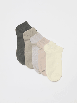 Calcetín Pack 5 Liso Mujer Negro Familyshop