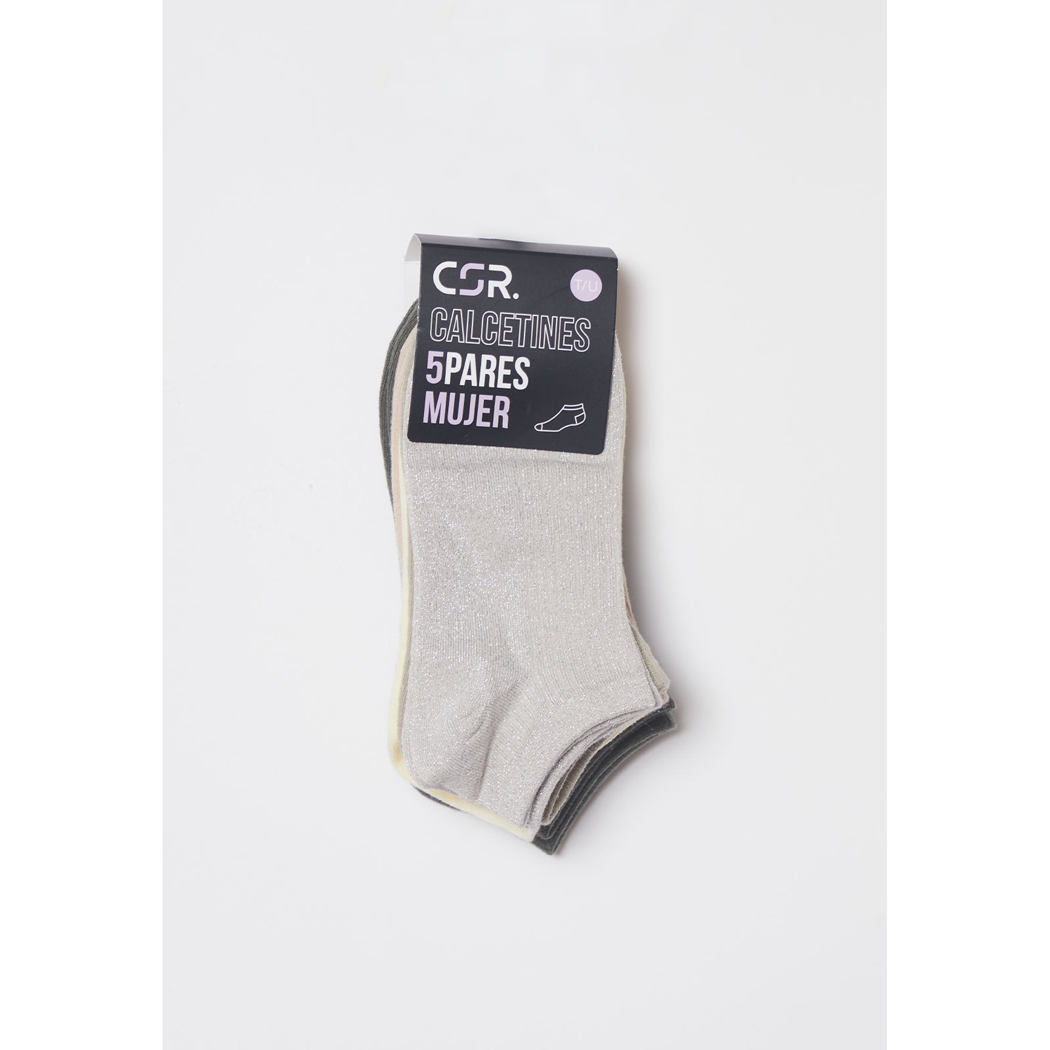 Calcetín Pack 5 Liso Mujer Negro Familyshop 2