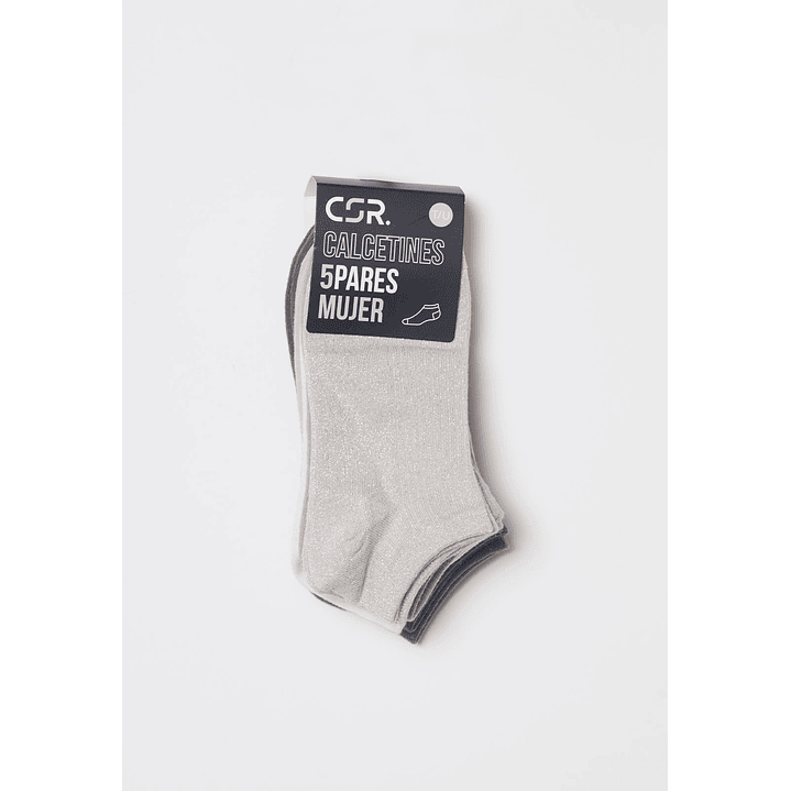 Calcetín Pack 5 Liso Mujer Negro Familyshop 2
